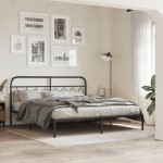 vidaXL Tăblie de pat metalică, negru, 193 cm vidaXL Tăblie de pat metalică, negru, 193 cm
