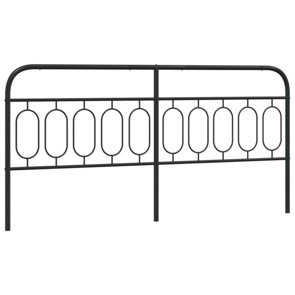 vidaXL Tăblie de pat metalică, negru, 200 cm