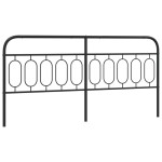 vidaXL Tăblie de pat metalică, negru, 200 cm
