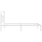 vidaXL Cadru de pat din metal cu tăblie, alb, 100x200 cm