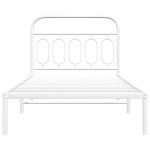 vidaXL Cadru de pat din metal cu tăblie, alb, 107x203 cm