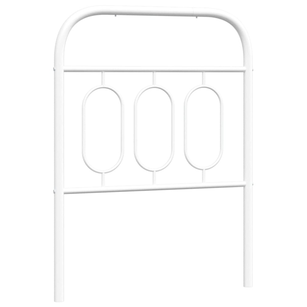 vidaXL Tăblie de pat metalică, alb, 75 cm
