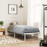 vidaXL Tăblie de pat metalică, alb, 75 cm vidaXL Tăblie de pat metalică, alb, 75 cm