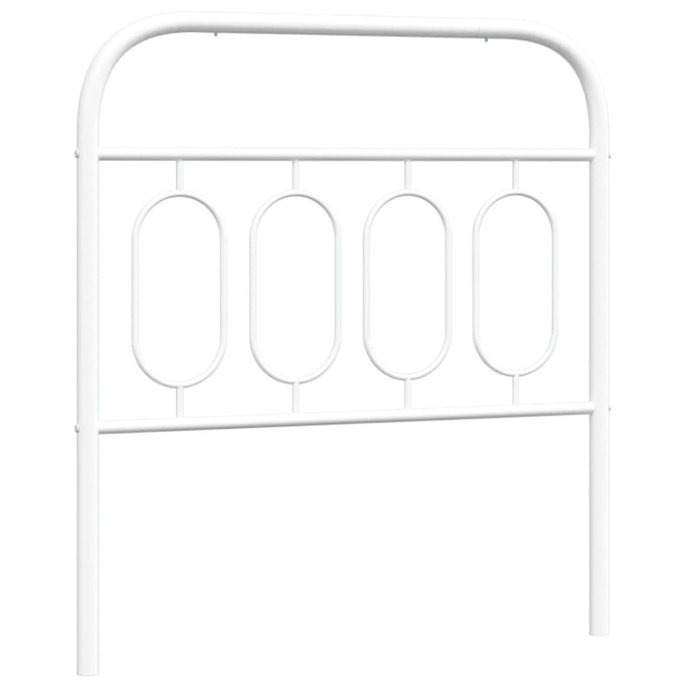 vidaXL Tăblie de pat metalică, alb, 80 cm