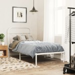 vidaXL Tăblie de pat metalică, alb, 80 cm vidaXL Tăblie de pat metalică, alb, 80 cm