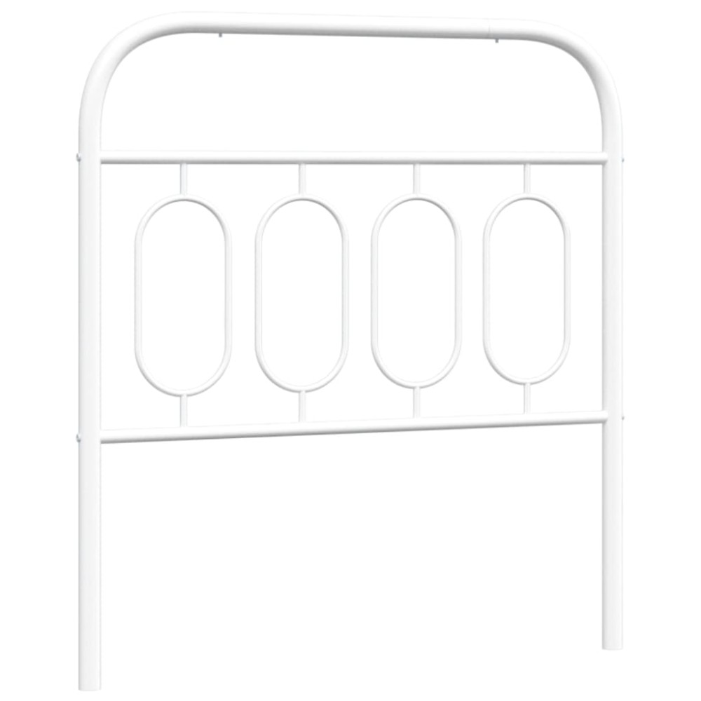 vidaXL Tăblie de pat metalică, alb, 90 cm