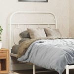 vidaXL Tăblie de pat metalică, alb, 90 cm vidaXL Tăblie de pat metalică, alb, 90 cm