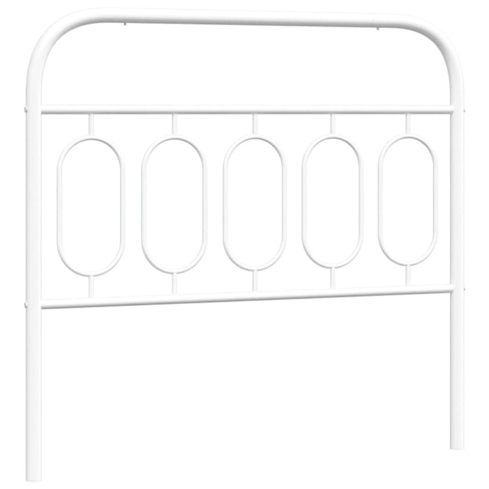 vidaXL Tăblie de pat metalică, alb, 100 cm