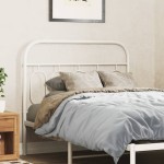 vidaXL Tăblie de pat metalică, alb, 107 cm