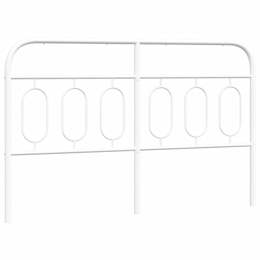 vidaXL Tăblie de pat metalică, alb, 137 cm