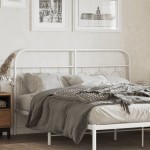 vidaXL Tăblie de pat metalică, alb, 140 cm