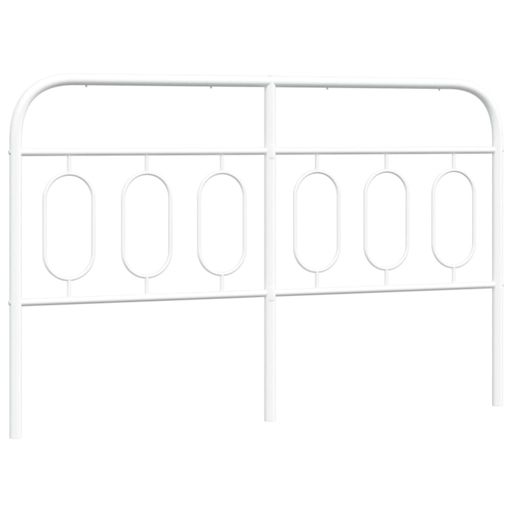 vidaXL Tăblie de pat metalică, alb, 150 cm