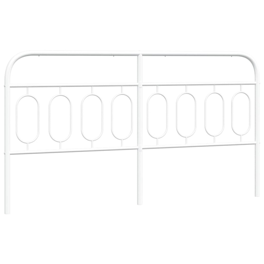 vidaXL Tăblie de pat metalică, alb, 160 cm