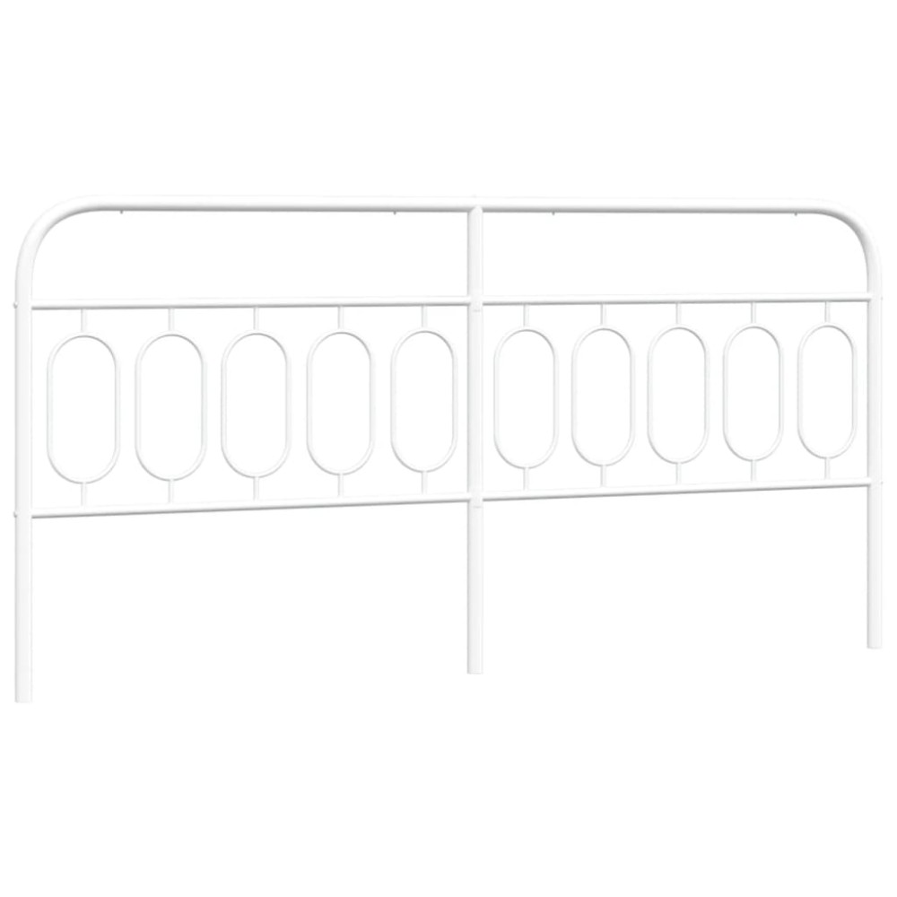 vidaXL Tăblie de pat metalică, alb, 200 cm