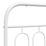 vidaXL Tăblie de pat metalică, alb, 200 cm