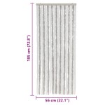 vidaXL Perdea pentru insecte, gri deschis și alb, 56x185 cm, chenille vidaXL Perdea pentru insecte, gri deschis și alb, 56x185 cm, chenille