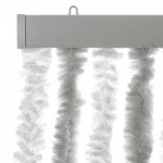 vidaXL Perdea pentru insecte, gri deschis și alb, 56x200 cm, chenille vidaXL Perdea pentru insecte, gri deschis și alb, 56x200 cm, chenille