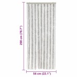 vidaXL Perdea pentru insecte, gri deschis și alb, 56x200 cm, chenille vidaXL Perdea pentru insecte, gri deschis și alb, 56x200 cm, chenille