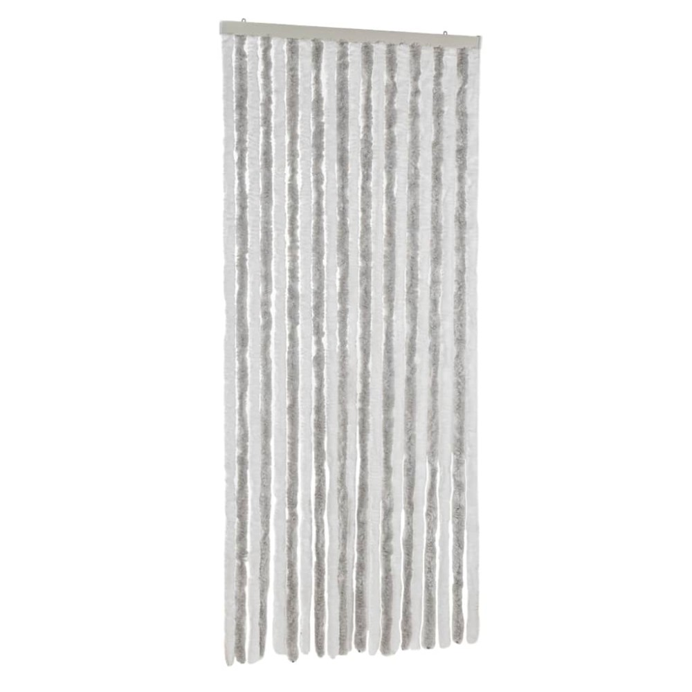vidaXL Perdea pentru insecte, gri deschis și alb, 90x200 cm, chenille