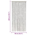 vidaXL Perdea pentru insecte, gri deschis și alb, 90x200 cm, chenille vidaXL Perdea pentru insecte, gri deschis și alb, 90x200 cm, chenille