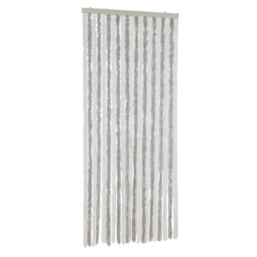vidaXL Perdea pentru insecte, gri deschis și alb, 90x220 cm, chenille