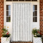 vidaXL Perdea pentru insecte, gri deschis și alb, 90x220 cm, chenille vidaXL Perdea pentru insecte, gri deschis și alb, 90x220 cm, chenille