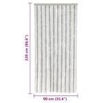 vidaXL Perdea pentru insecte, gri deschis și alb, 90x220 cm, chenille vidaXL Perdea pentru insecte, gri deschis și alb, 90x220 cm, chenille