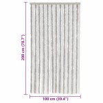 vidaXL Perdea pentru insecte, gri deschis și alb, 100x200 cm, chenille vidaXL Perdea pentru insecte, gri deschis și alb, 100x200 cm, chenille