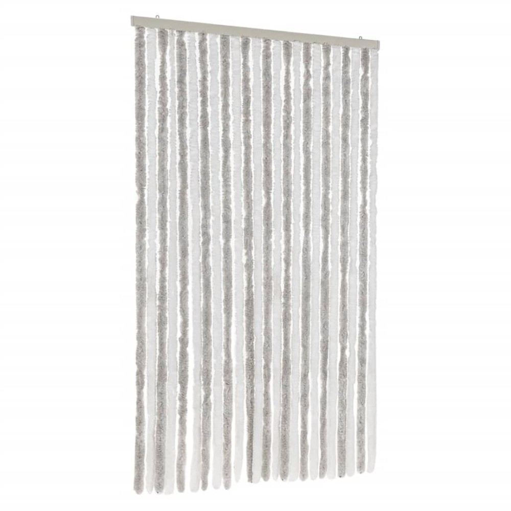 vidaXL Perdea pentru insecte, gri deschis și alb, 100x230 cm, chenille