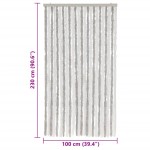 vidaXL Perdea pentru insecte, gri deschis și alb, 100x230 cm, chenille vidaXL Perdea pentru insecte, gri deschis și alb, 100x230 cm, chenille