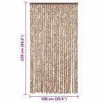 vidaXL Perdea pentru insecte, bej și maro închis, 100x220 cm, chenille vidaXL Perdea pentru insecte, bej și maro închis, 100x220 cm, chenille