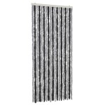vidaXL Perdele pentru insecte, gri și negru, 56x185 cm, chenille vidaXL Perdele pentru insecte, gri și negru, 56x185 cm, chenille