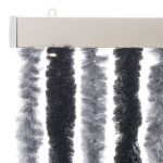 vidaXL Perdele pentru insecte, gri și negru, 56x185 cm, chenille vidaXL Perdele pentru insecte, gri și negru, 56x185 cm, chenille