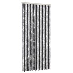 vidaXL Perdea pentru insecte, gri și negru, 56x200 cm, chenille vidaXL Perdea pentru insecte, gri și negru, 56x200 cm, chenille