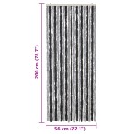 vidaXL Perdea pentru insecte, gri și negru, 56x200 cm, chenille vidaXL Perdea pentru insecte, gri și negru, 56x200 cm, chenille