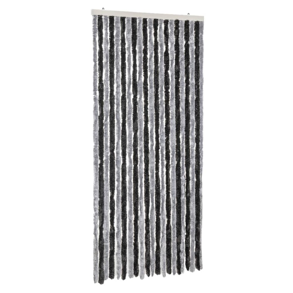 vidaXL Perdea pentru insecte, gri și negru, 90x200 cm, chenille