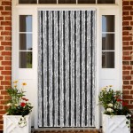 vidaXL Perdea pentru insecte, gri și negru, 90x200 cm, chenille vidaXL Perdea pentru insecte, gri și negru, 90x200 cm, chenille
