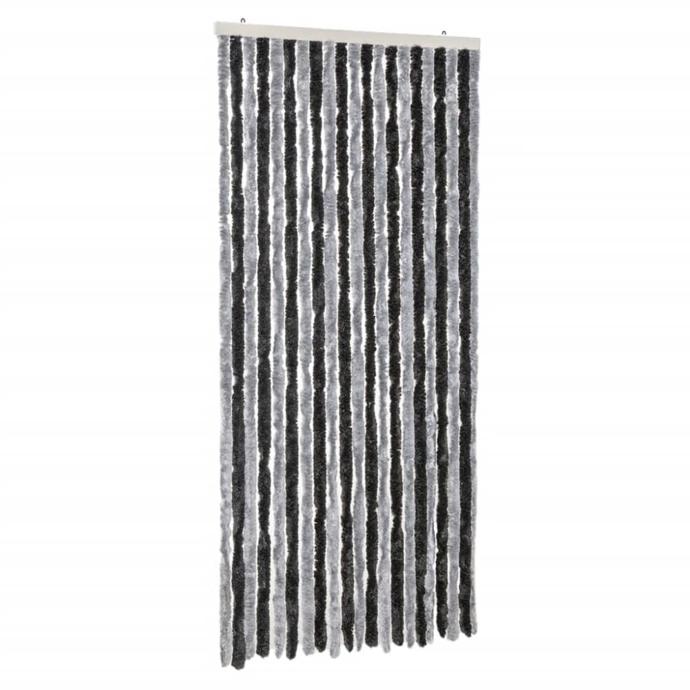 vidaXL Perdea pentru insecte, gri și negru, 90x220 cm, chenille
