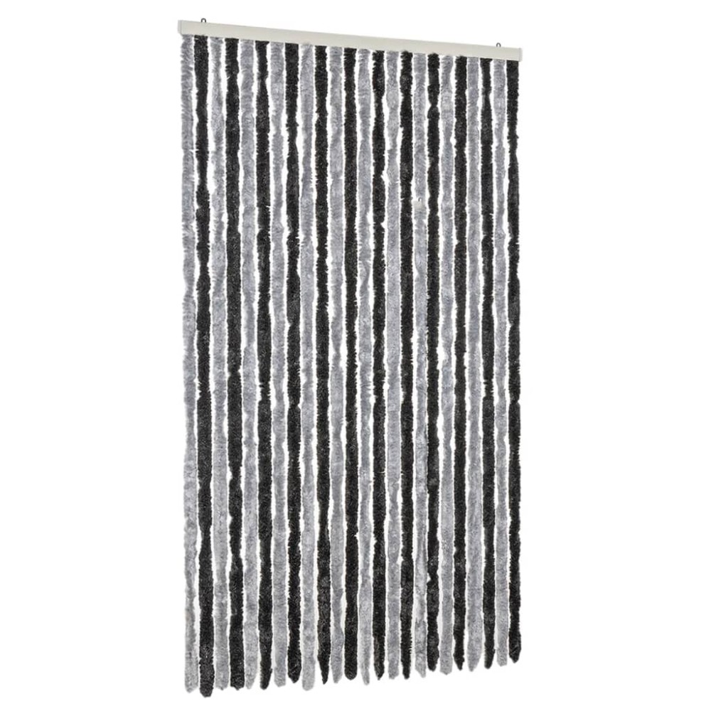 vidaXL Perdea pentru insecte, gri și negru, 100x200 cm, chenille