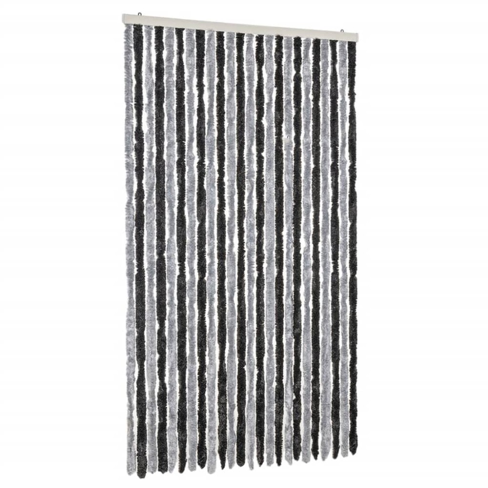 vidaXL Perdea pentru insecte, gri și negru, 100x230 cm, chenille