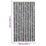 vidaXL Perdea pentru insecte, gri și negru, 100x230 cm, chenille vidaXL Perdea pentru insecte, gri și negru, 100x230 cm, chenille