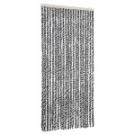 vidaXL Perdele pentru insecte, gri și alb-negru, 90x200 cm, chenille vidaXL Perdele pentru insecte, gri și alb-negru, 90x200 cm, chenille