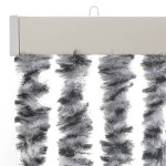 vidaXL Perdele pentru insecte, gri și alb-negru, 90x200 cm, chenille vidaXL Perdele pentru insecte, gri și alb-negru, 90x200 cm, chenille