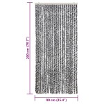 vidaXL Perdele pentru insecte, gri și alb-negru, 90x200 cm, chenille vidaXL Perdele pentru insecte, gri și alb-negru, 90x200 cm, chenille