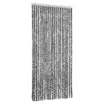 vidaXL Perdele pentru insecte, gri și alb-negru, 90x200 cm, chenille vidaXL Perdele pentru insecte, gri și alb-negru, 90x200 cm, chenille