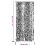 vidaXL Perdele pentru insecte, gri și alb-negru, 90x200 cm, chenille vidaXL Perdele pentru insecte, gri și alb-negru, 90x200 cm, chenille
