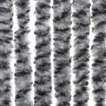 vidaXL Perdele pentru insecte, gri și alb-negru, 100x220 cm, chenille vidaXL Perdele pentru insecte, gri și alb-negru, 100x220 cm, chenille