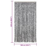 vidaXL Perdele pentru insecte, gri și alb-negru, 100x220 cm, chenille vidaXL Perdele pentru insecte, gri și alb-negru, 100x220 cm, chenille