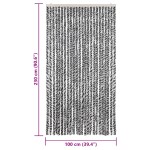 vidaXL Perdele pentru insecte, gri și alb-negru, 100x230 cm, chenille vidaXL Perdele pentru insecte, gri și alb-negru, 100x230 cm, chenille