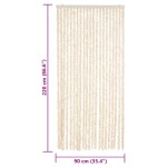 vidaXL Perdea pentru insecte, bej și alb, 90x220 cm, chenille vidaXL Perdea pentru insecte, bej și alb, 90x220 cm, chenille